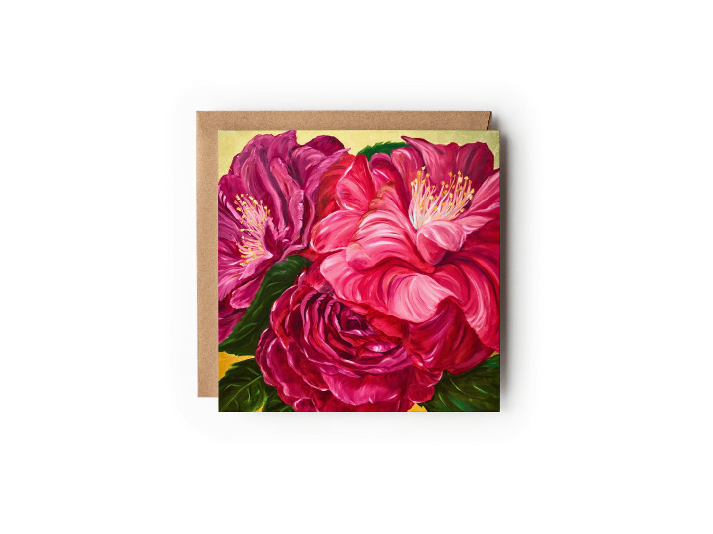 Greeting Card: "A Bouquet of Camellias"