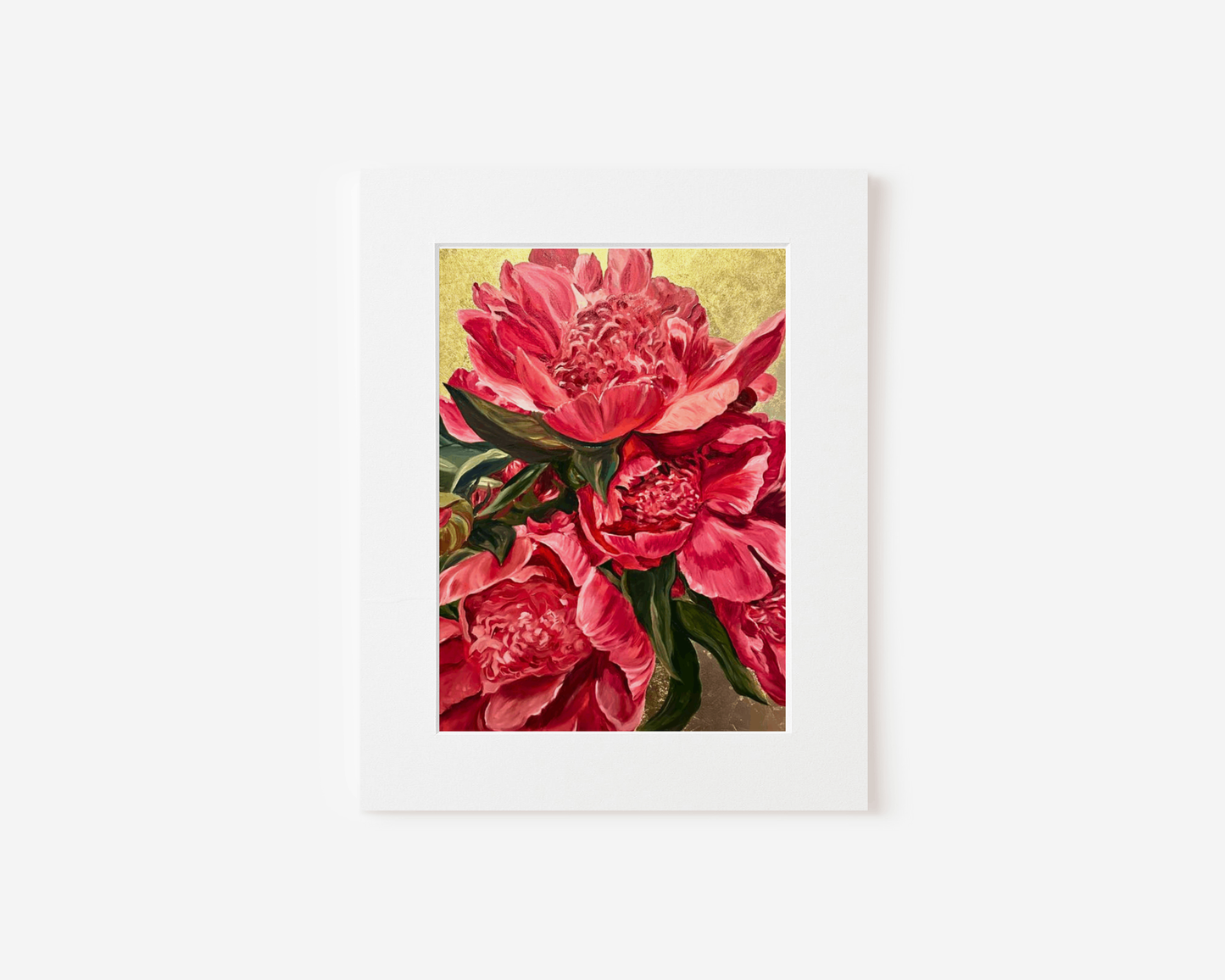 Matted Art Print - "Fiery Peonies"