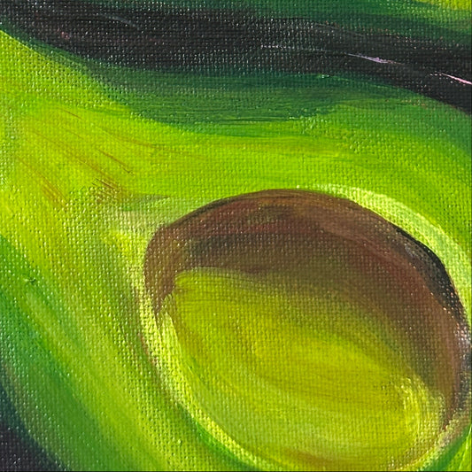 Pink Avocado Pop- Original Acrylic Painting, 9x12in