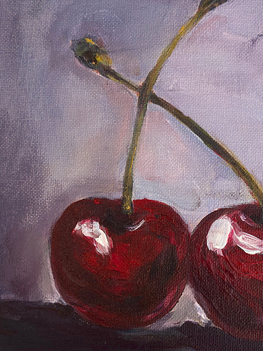 Just Cherries - Original Acrylic Painting, 9x12 in