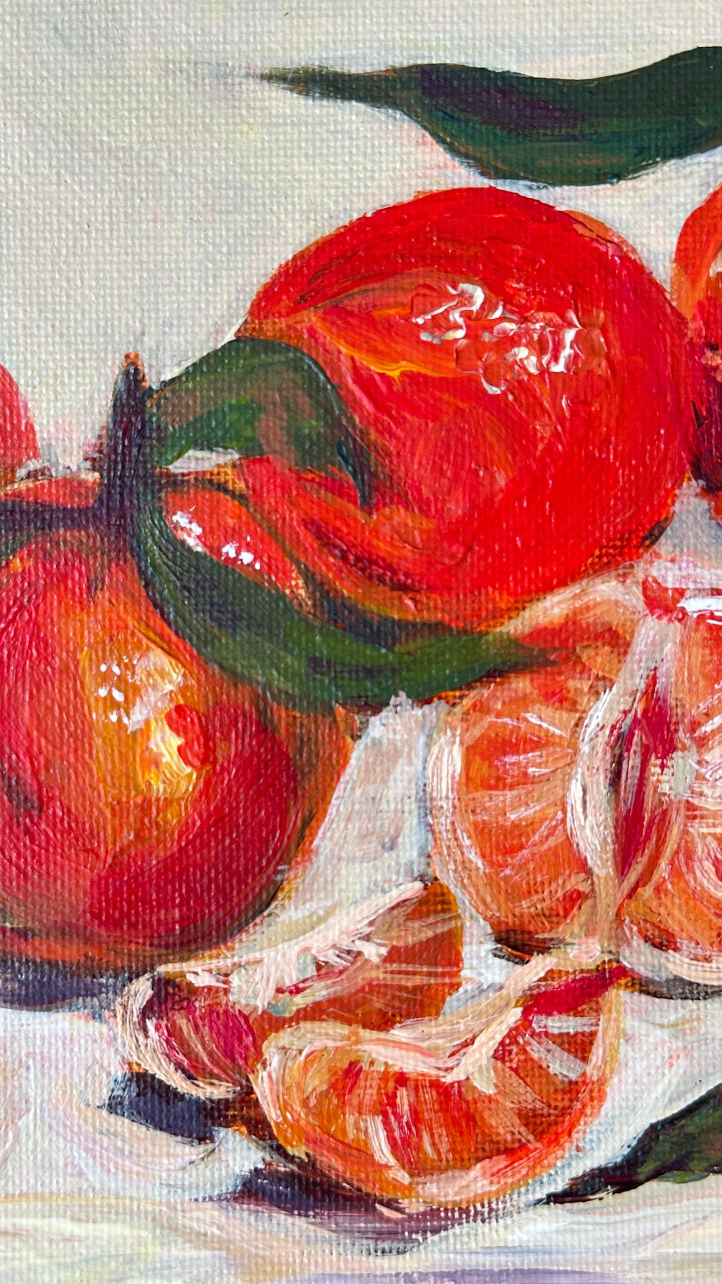 Zesty Tangerine Morning - Original Acrylic Painting, 7x9in