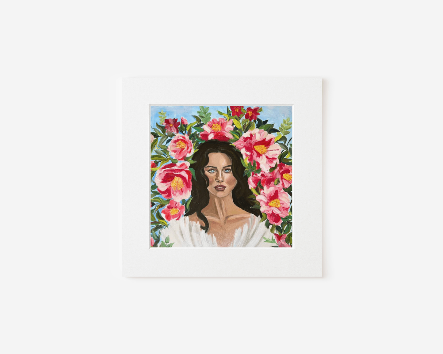 Matted Art Print - "Floral Muse"