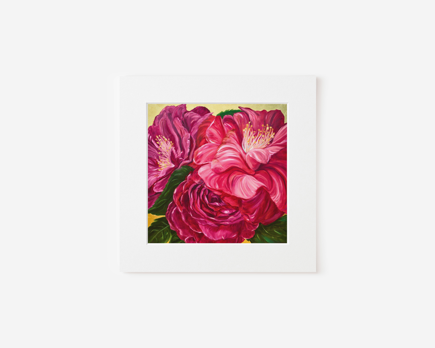 Matted Art Print - "A Bouquet of Camellias"