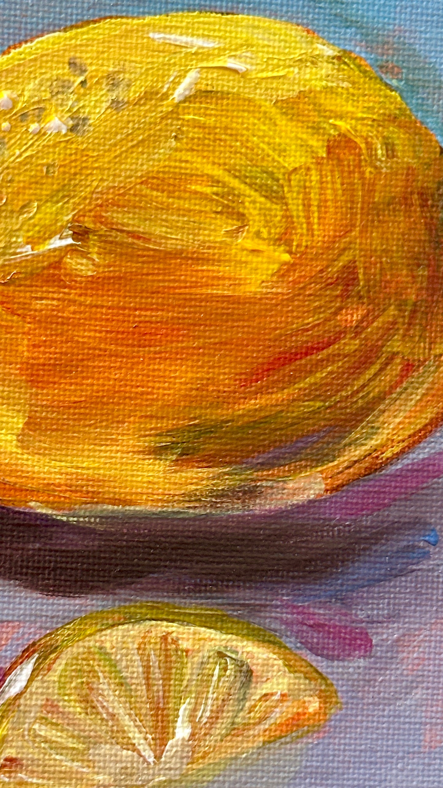 Just Lemons - Original Acrylic Painting on Panel, 7x9 in