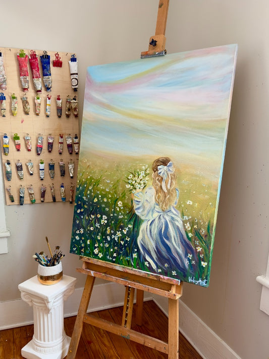 A PEACEFUL JOURNEY, ORIGINAL OIL PAINTING, 30X40 IN