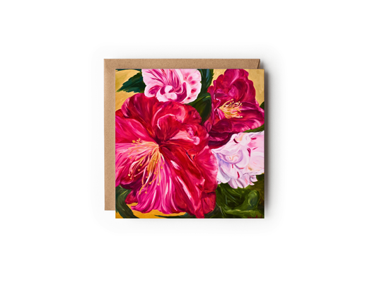 Greeting Card: "Colorful Camellias"
