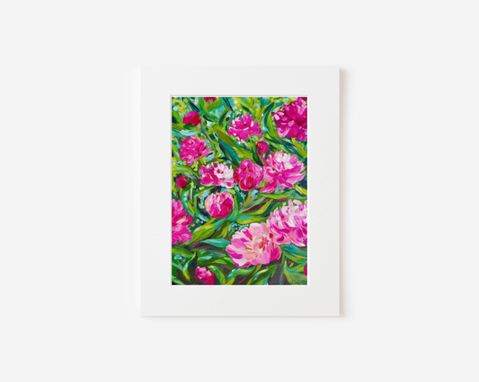 Matted Print: Wild Peonies