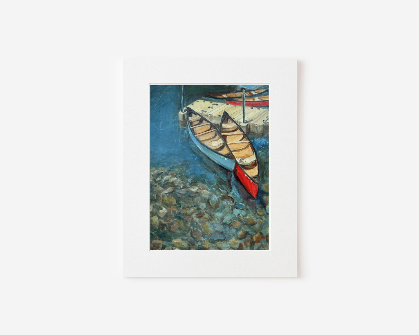 Matted Art Print - "Morning at the Montreat Dock"