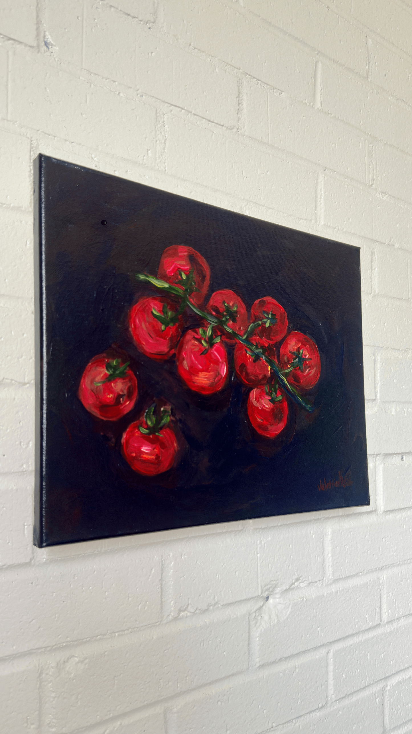 Deep Red Tomatoes - Original Acrylic Painting on Canvas, 11x14in
