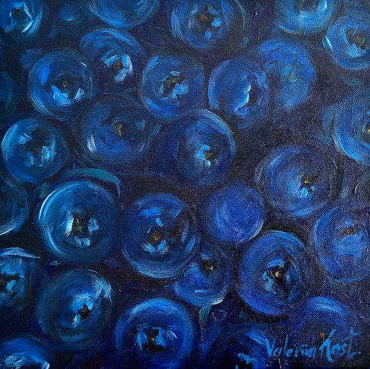 Midnight Blueberry - Original Acrylic Painting, 12x12in