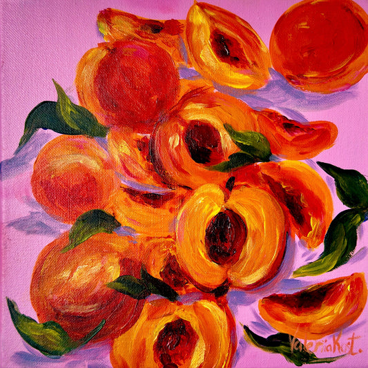 Golden Apricot - Original Acrylic Painting, 10x10in