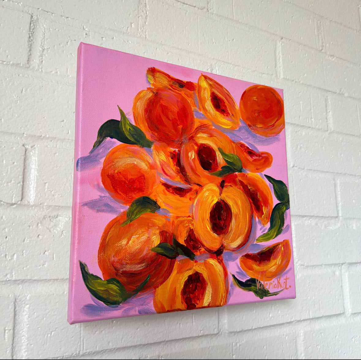 Golden Apricot - Original Acrylic Painting, 10x10in