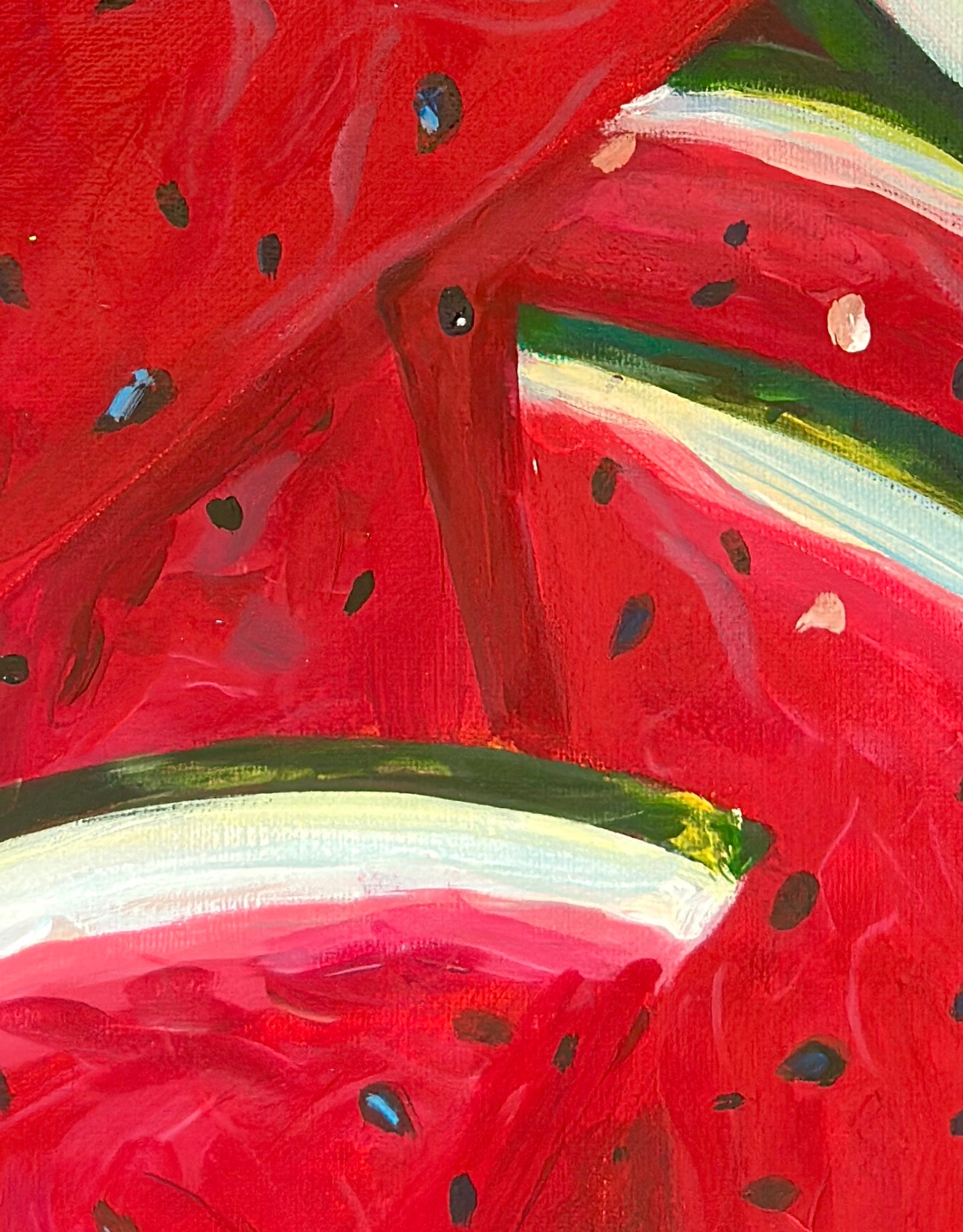 Watermelon Splash - Original Acrylic Painting, 16x20in