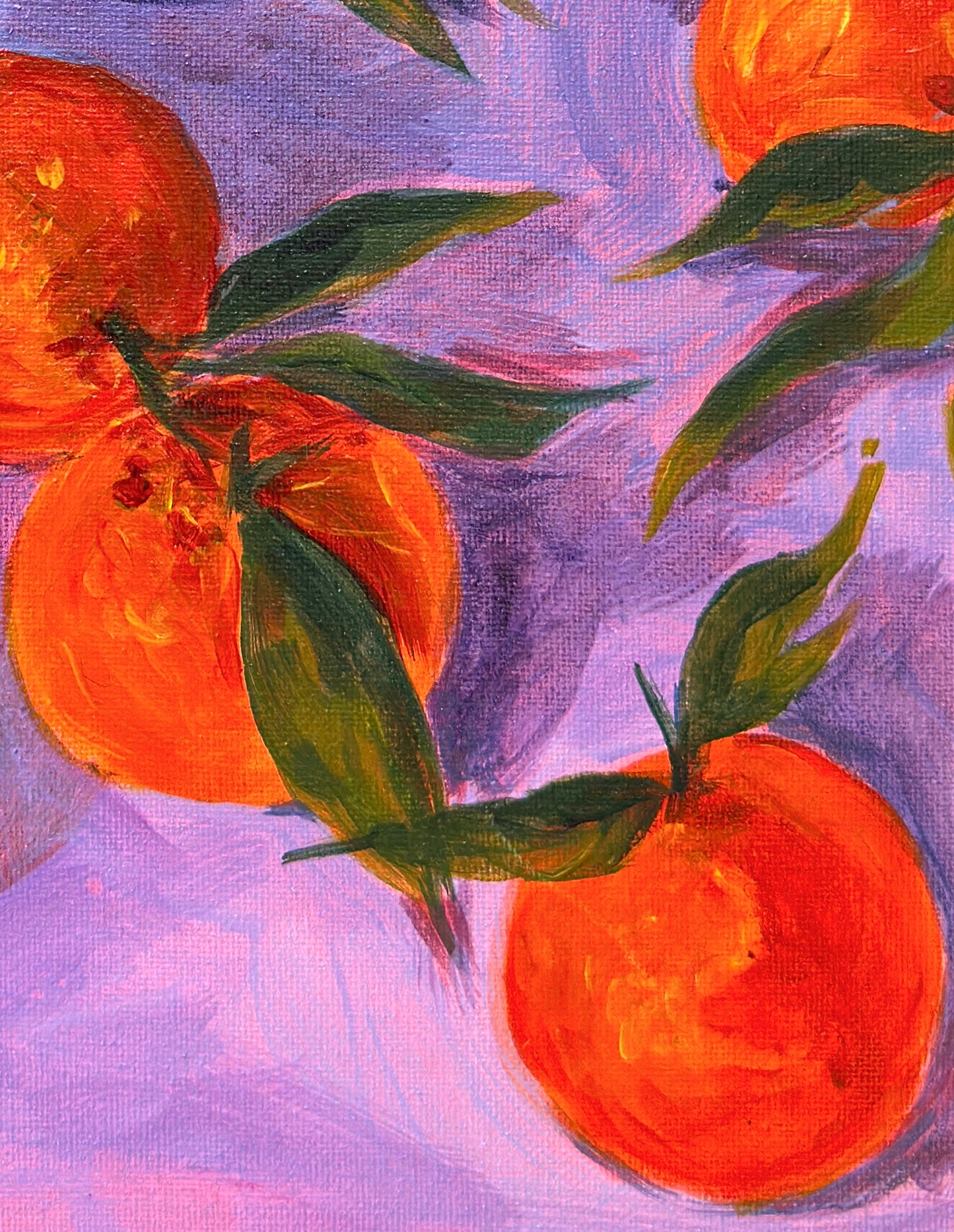 Citrus Sun: Tangerine- Original Acrylic Painting, 11x14in