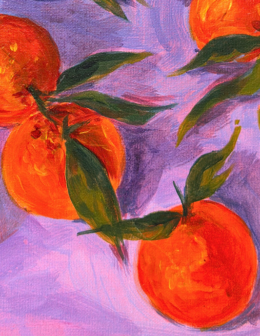 Citrus Sun: Tangerine- Original Acrylic Painting, 11x14in