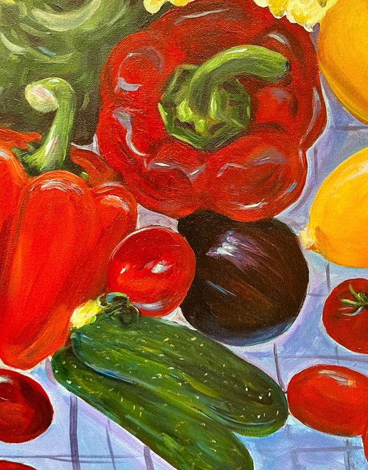 Vibrant Harvest - Original Acrylic Painting , 16x20in
