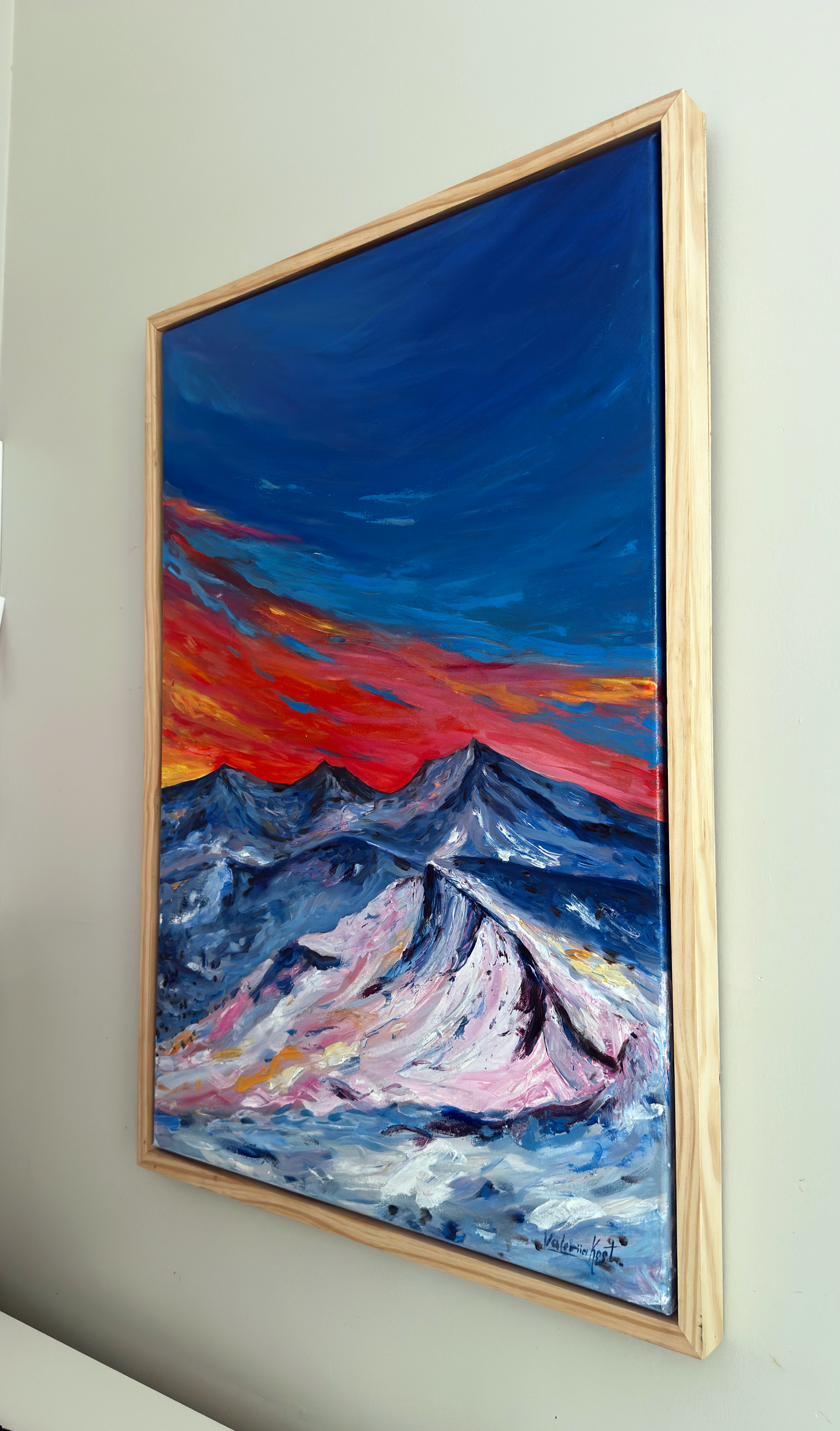 CARPATHIAN MOUNTAINS, ORIGINAL OIL PAINTING, 36X24IN