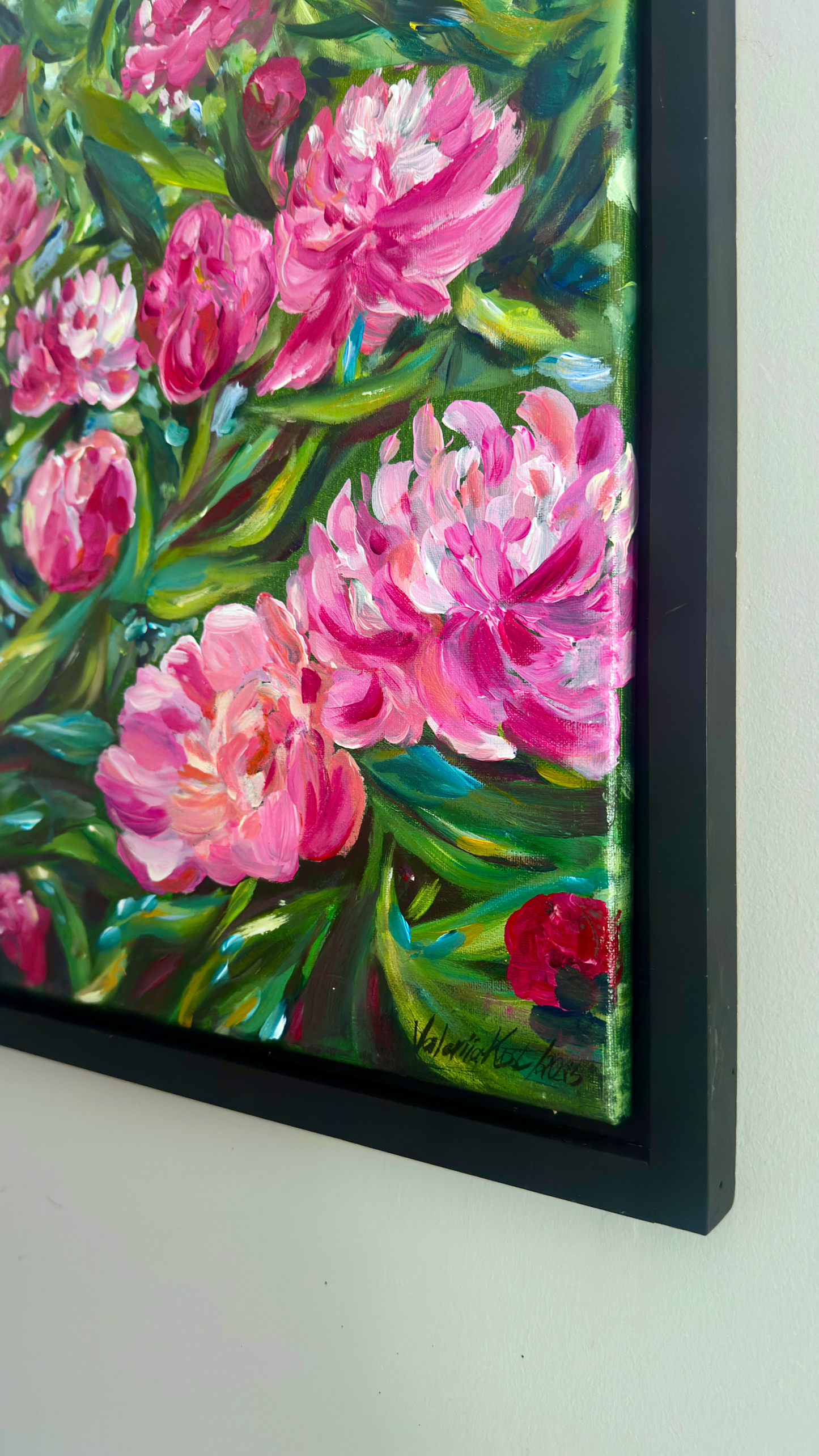 WILD PEONIES, ORIGINAL OIL PAINTING, 16X20IN