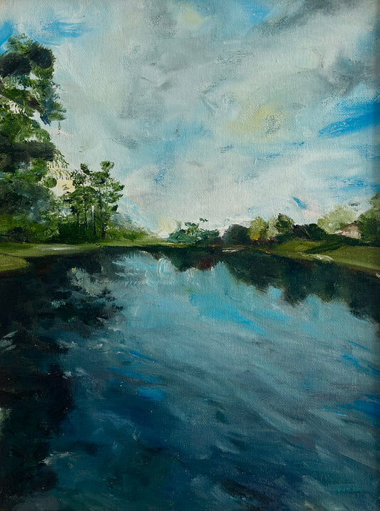 Prestwood Lake – Original Oil Etude, 11x14 in