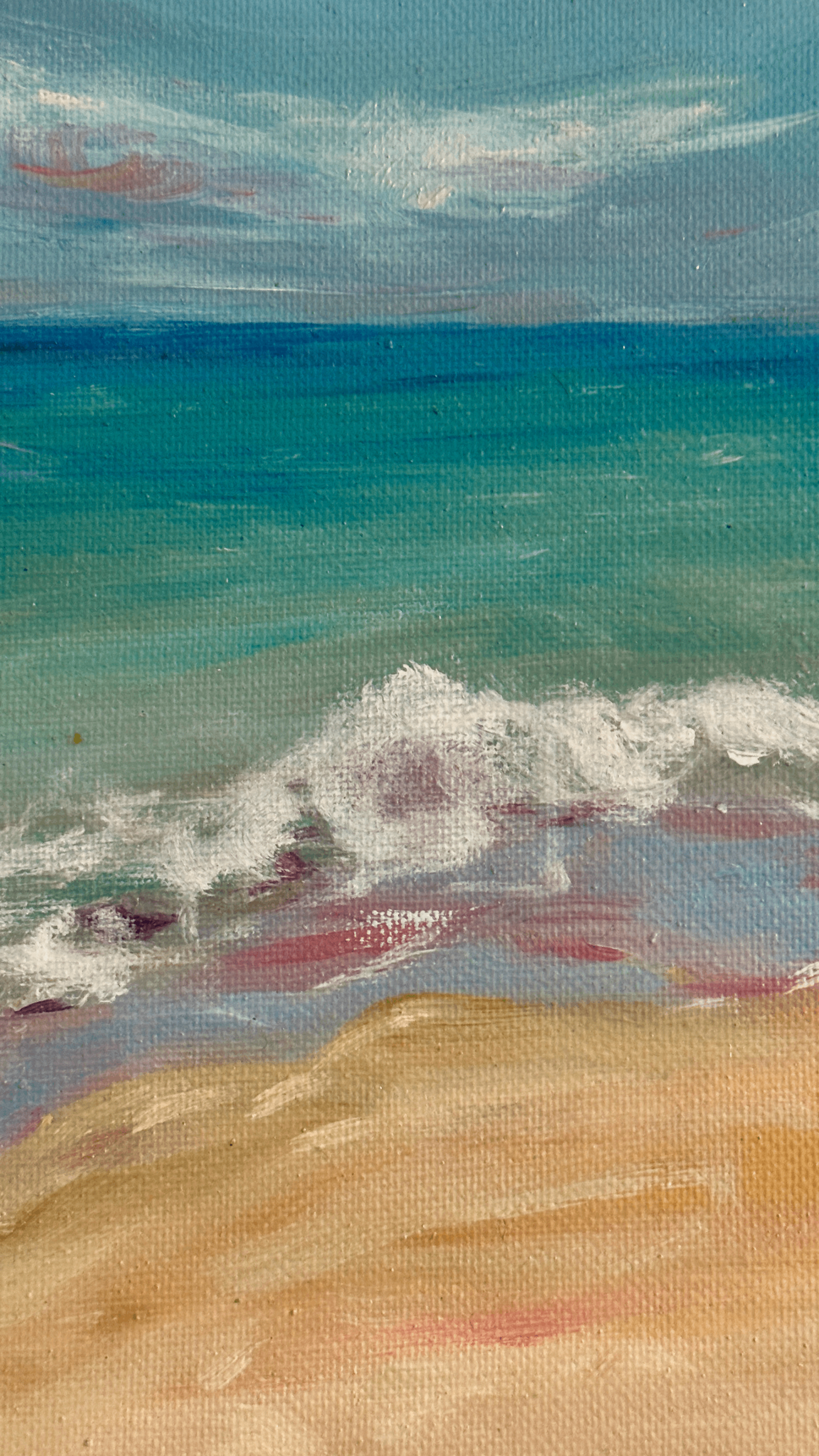 Sunny Beach – Original Oil Etude, 9x12 in