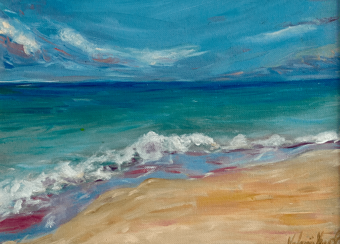 Sunny Beach – Original Oil Etude, 9x12 in