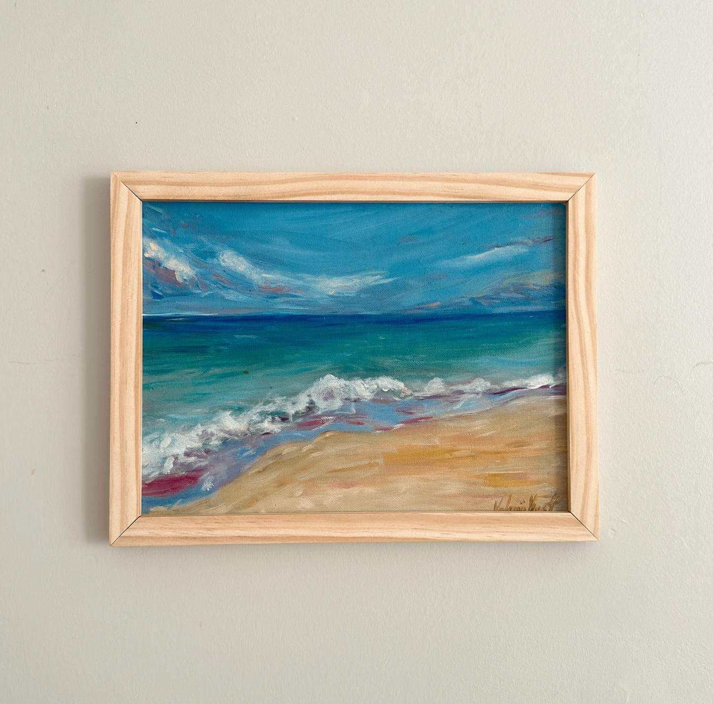 Sunny Beach – Original Oil Etude, 9x12 in