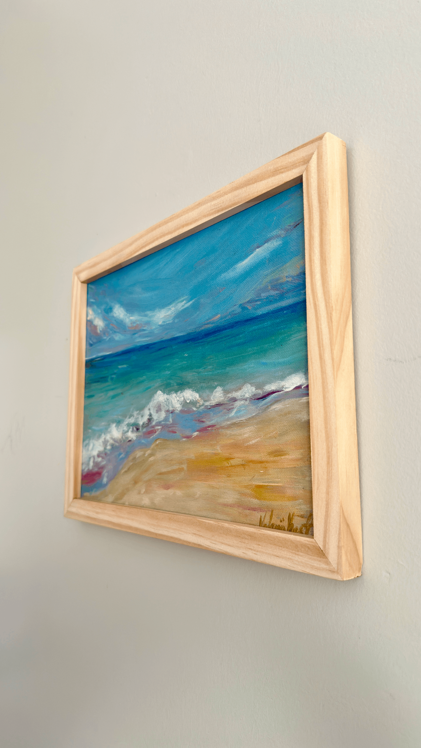Sunny Beach – Original Oil Etude, 9x12 in