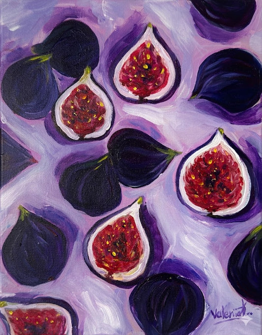 Lilac Fig - Original Acrylic Painting, 11x14in