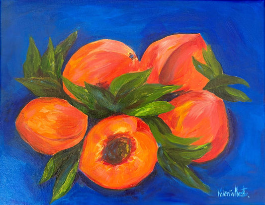 Summer Peach Harmony - Original Acrylic Painting, 11x14