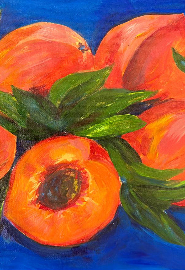 Summer Peach Harmony - Original Acrylic Painting, 11x14