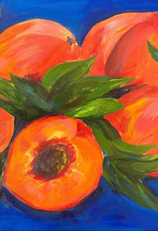 Summer Peach Harmony - Original Acrylic Painting, 11x14