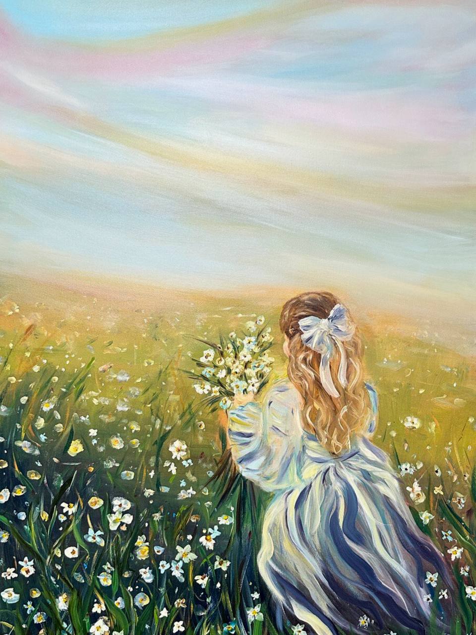 A PEACEFUL JOURNEY, ORIGINAL OIL PAINTING, 30X40 IN